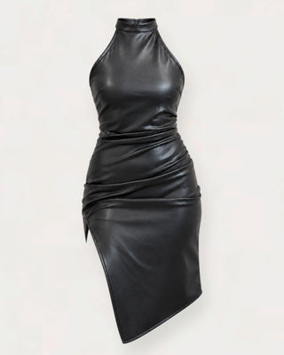 Salt midi pu kjóll