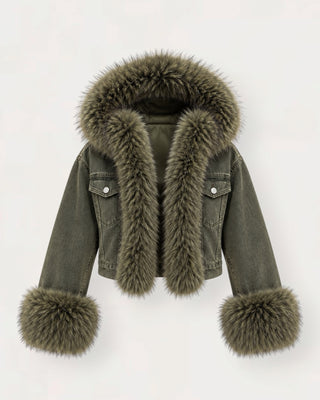 Soy faux-fur úlpa græn