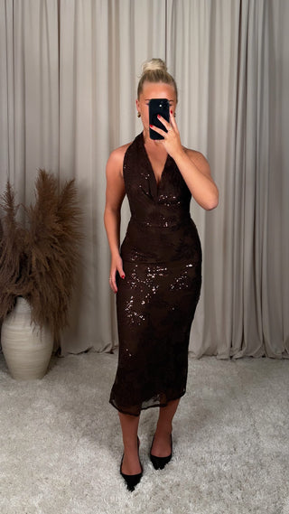 Victoria kjóll brúnn