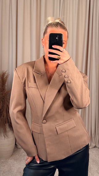 Moch shoulder pad jakki beige