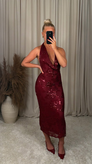 Victoria kjóll vinrauður