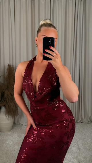 Victoria kjóll vinrauður