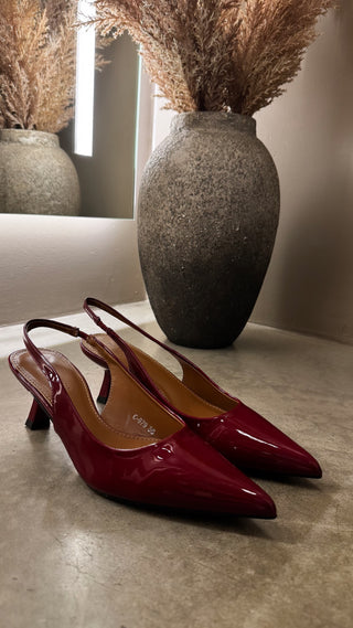 Rebecca hælaskór vínrauður