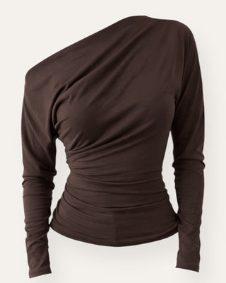 Eight off shoulder bolur brúnn