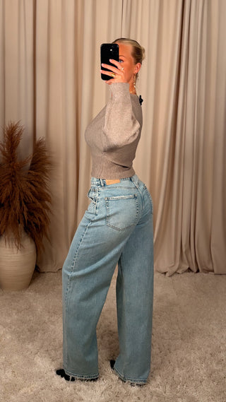 Lucc cropped peysa grá