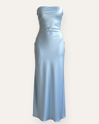 Eight strapless kjóll blár