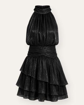 Elsa frill mini-kjóll svartur