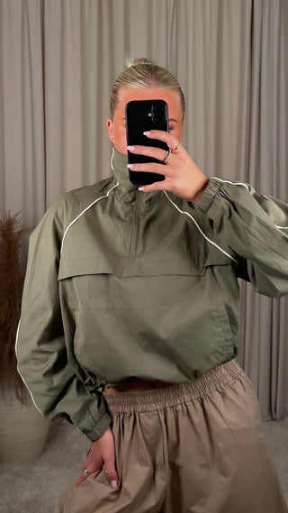 Drole oldschool jakki mosagrænn