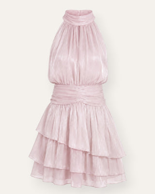 Elsa frill mini-kjóll bleikur