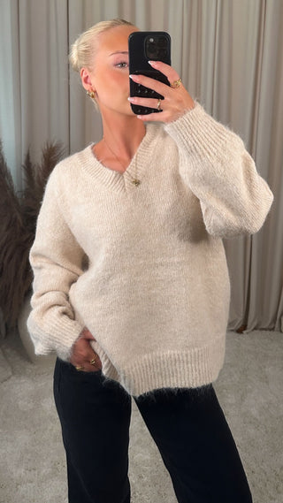 Riley peysa beige