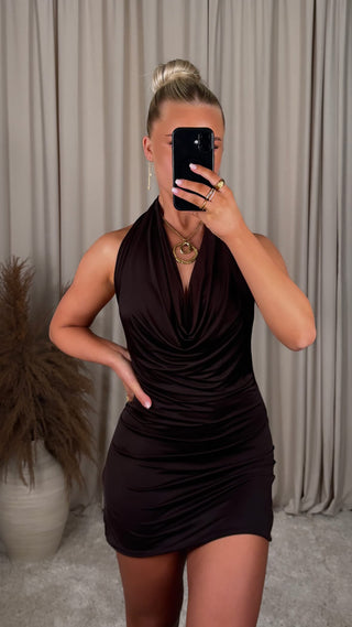 Mindy kjóll brúnn