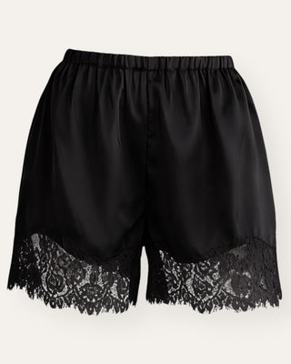 Eight satin-lace stuttbuxur svartar