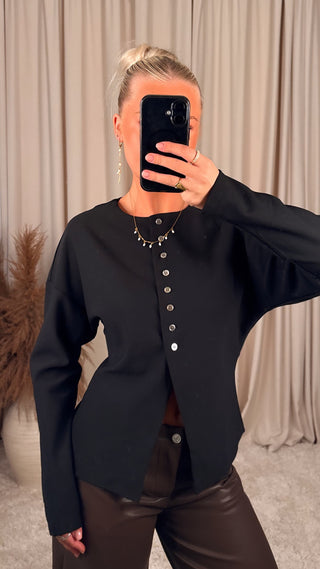 Lucc button up bolur svartur