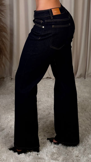 VS miss  low waist gallabuxur dökk bláar