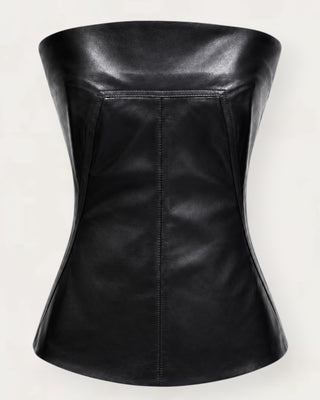 Ivi leather corset svart
