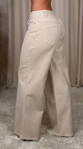 Amber low waist jeans beige