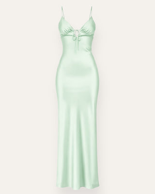 Lucy satinkjóll grænn