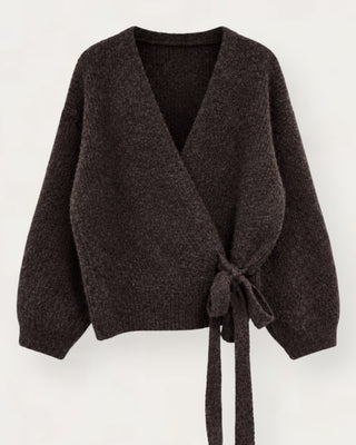 Lucc wrap knit peysa brún