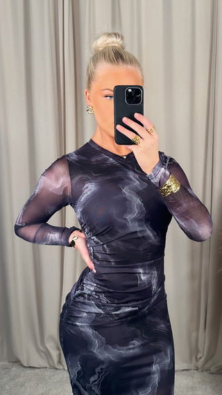 Gwen kjóll navy blár