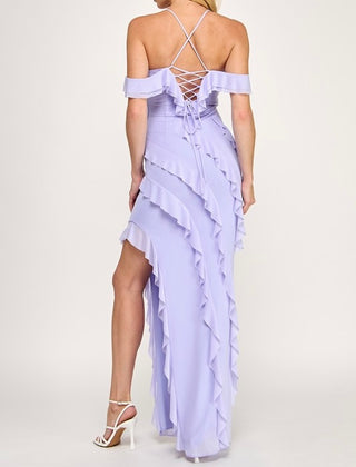Vintage lavender-frill kjóll