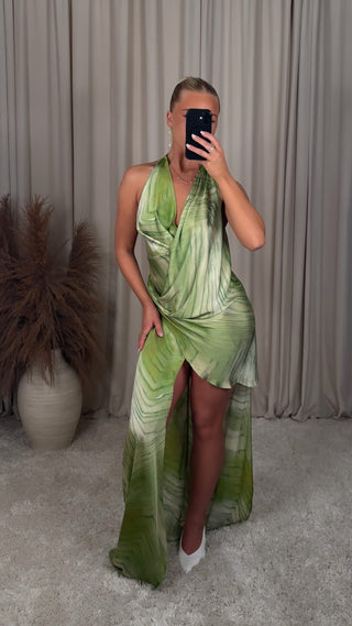 Luxxel flow dress green