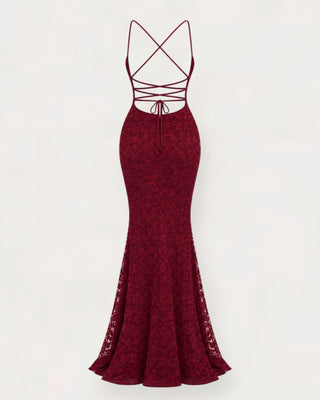 Lovel lace kjóll vínrauður