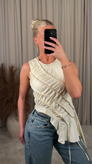 Drole ruffle bolur beige