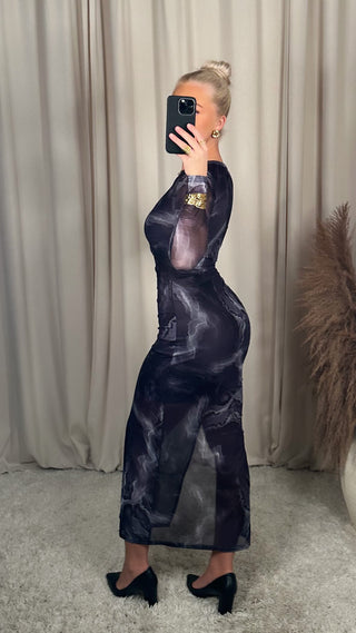 Gwen kjóll navy blár
