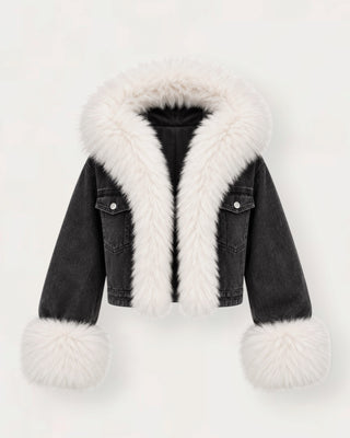 Soy faux-fur úlpa svört