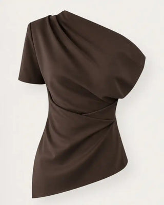 Eight off-shoulder bolur brúnn