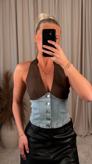 Soy denim corset