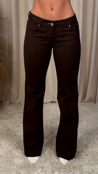 Kate straight low-w gallabuxur brúnar