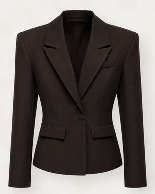 Moch shoulder pad jakki brúnn