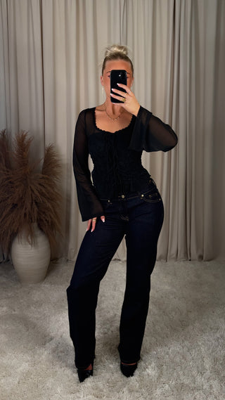 Golden chiffon bolur svartur