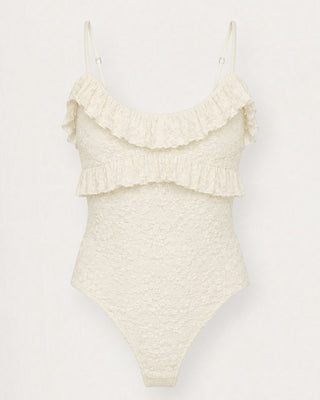 Lucy lace-ruffle samfella offwhite