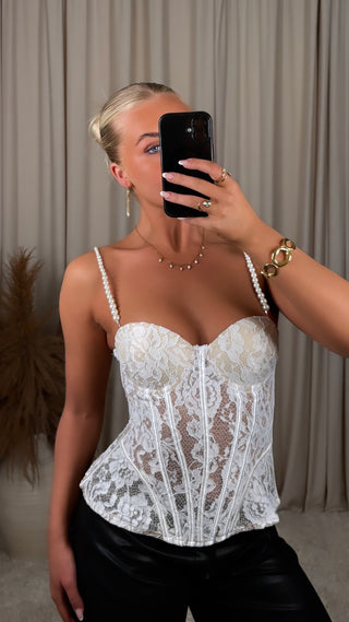 GD lace corset hvítt