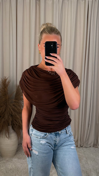 Sunsun drape bolur brúnn