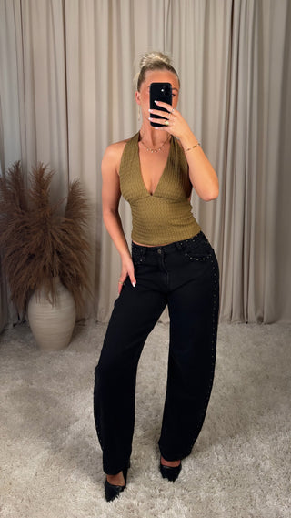 Lucy halter-neck bolur grænn