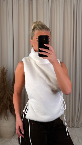 Sunsun loðvesti hvítt