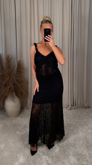 Elsa blúndupils svart