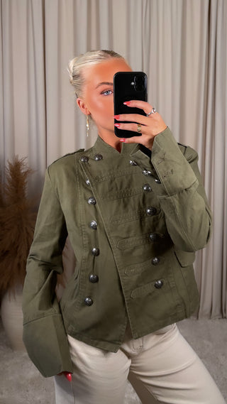 Moch denim jakki mosagrænn