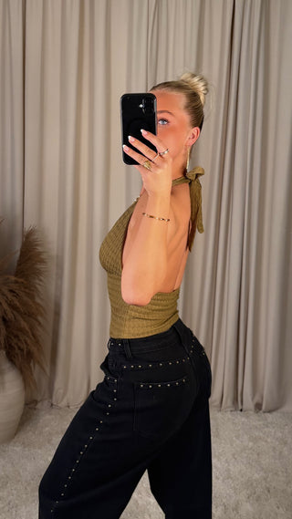 Lucy halter-neck bolur grænn