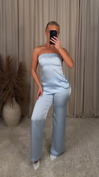 Eight satin shirt blue