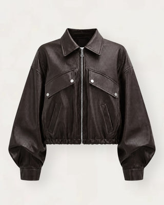 Copper leather jakki brúnn