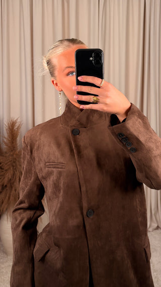 Copper suede kápa