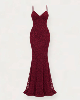 Lovel lace kjóll vínrauður