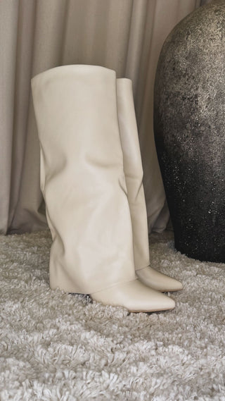 Lilly stígvél kremaður