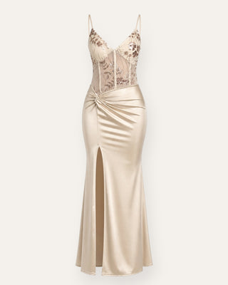 Vanity corset kjóll beige