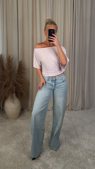 Tresser off-shoulder bolur bleikur