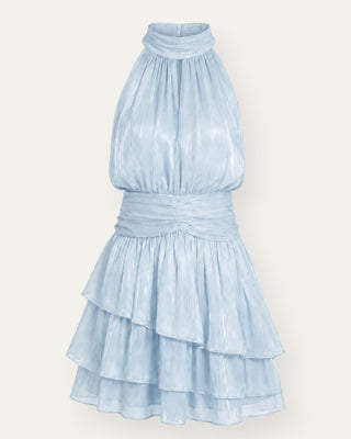 Elsa frill mini-kjóll blár